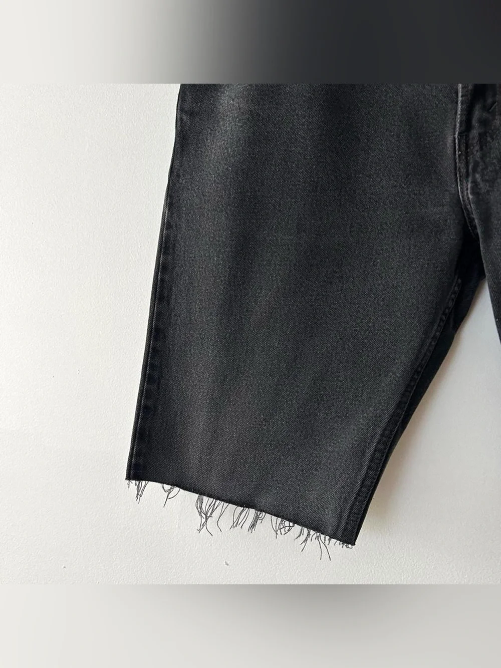 Vintage Levi’s 505 Black Denim Jean Cut Off Shorts